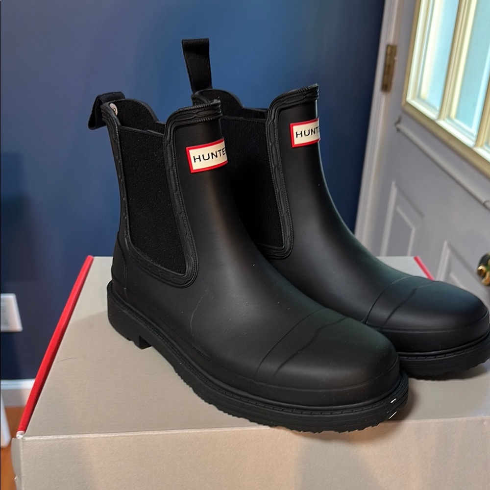 Hunter Black Chelsea Boots